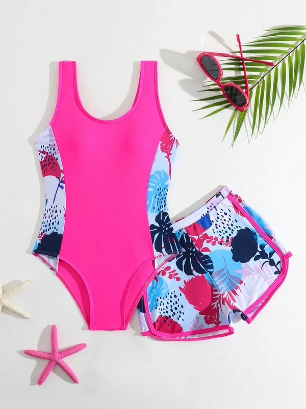 Kids' Color-Block Swim Set, style SH-KD-16