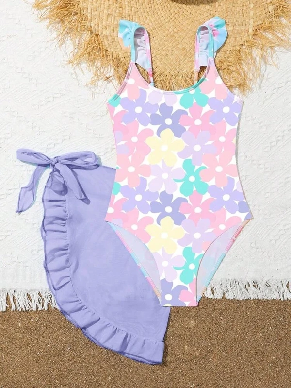 Kids' Pastel Floral One-Piece, style SH-KD-18
