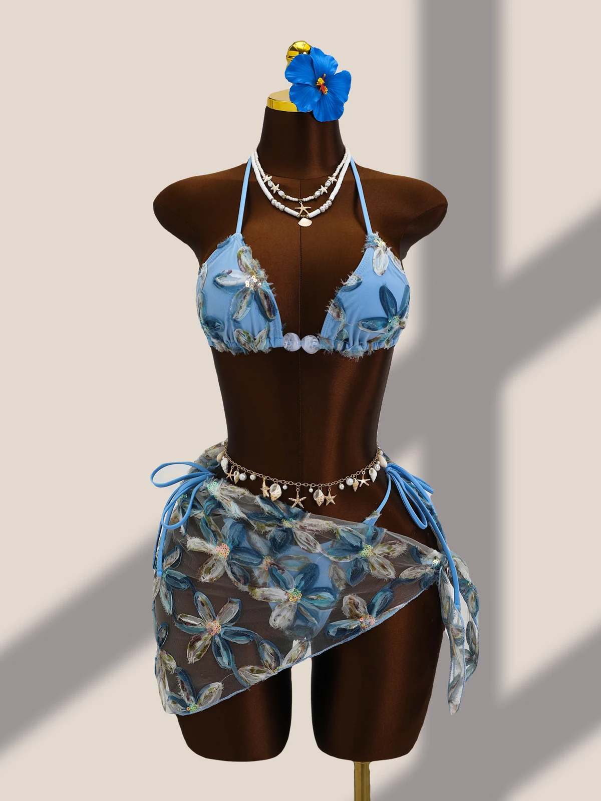 Floral Embroidered Wrap Set, photograph 4