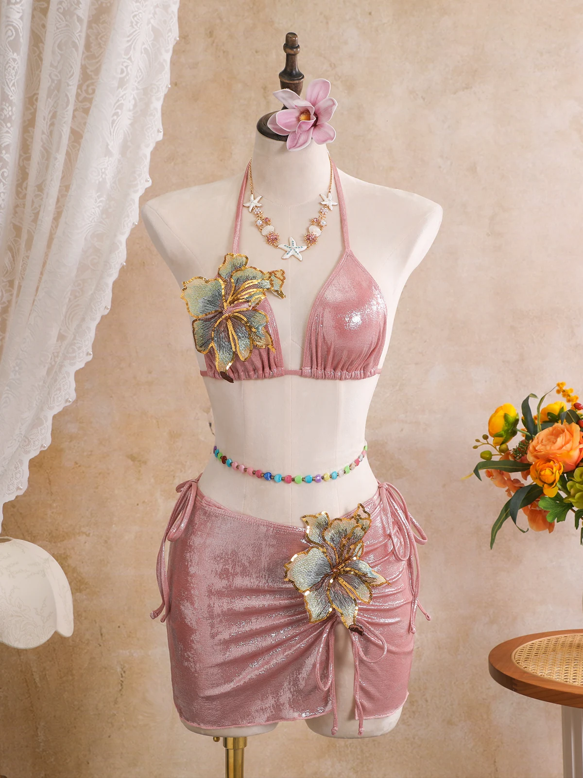 Shimmer Floral Bikini Set, photograph 2