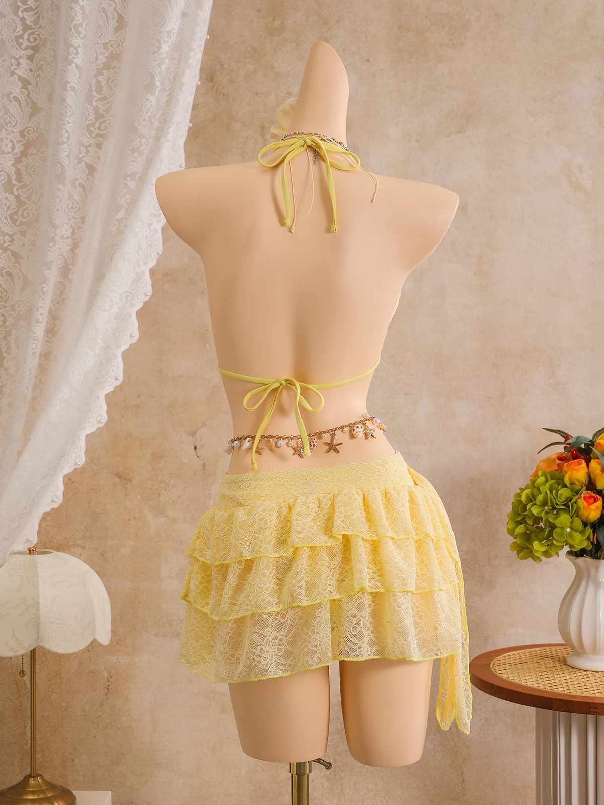 Lace Triangle & Skirt Set, photograph 4