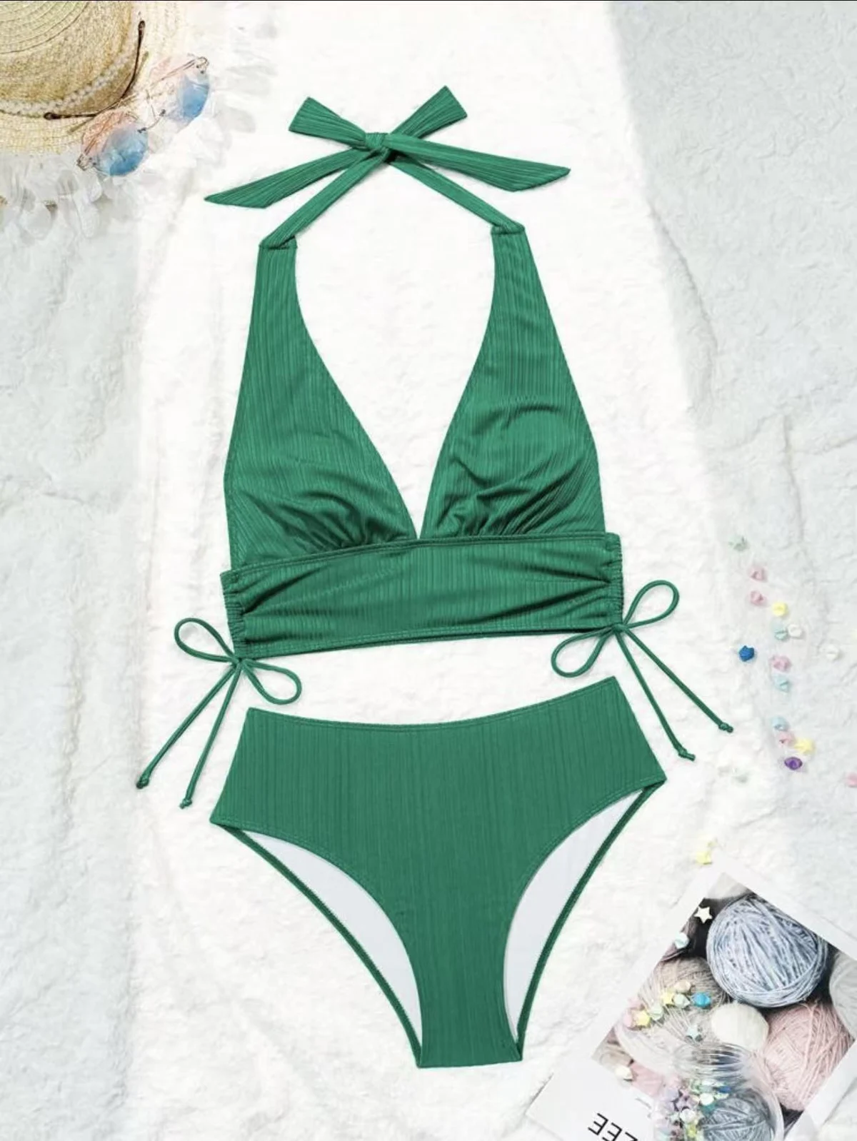 Halter Bikini with Floral Trim, photograph 3
