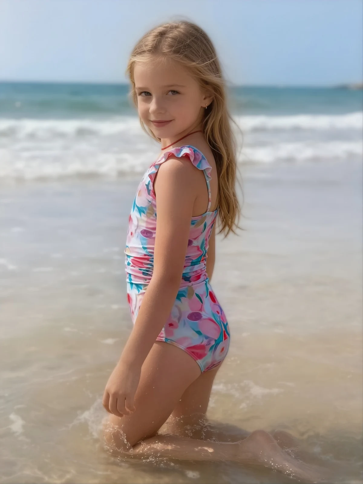 Kids' Watercolor One-Piece, photograph 3