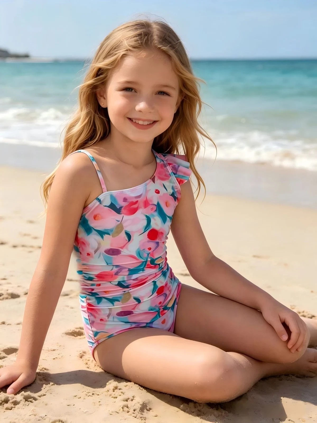 Kids' Watercolor One-Piece, photograph 4