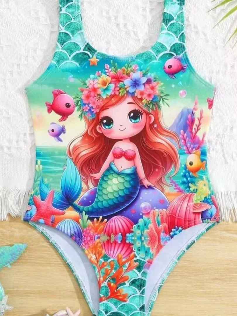 Kids' Mermaid-Print One-Piece, SH-KD-09, original product photograph