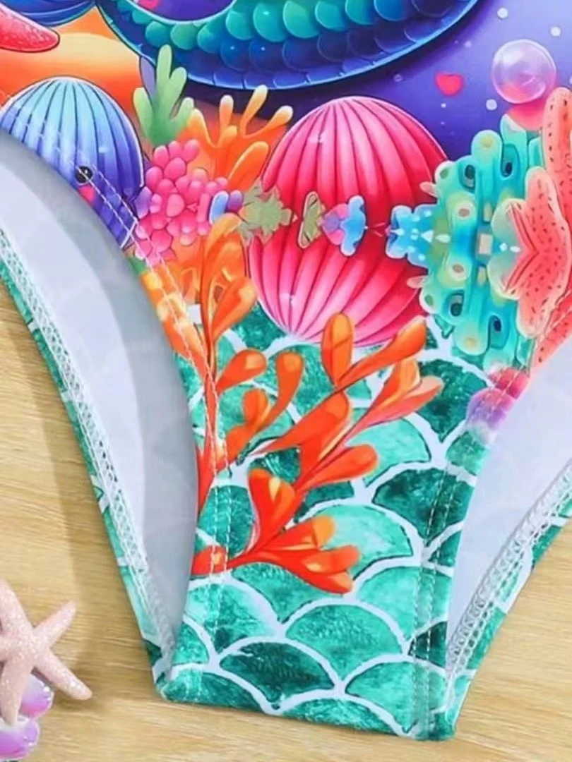 Kids' Mermaid-Print One-Piece, photograph 3