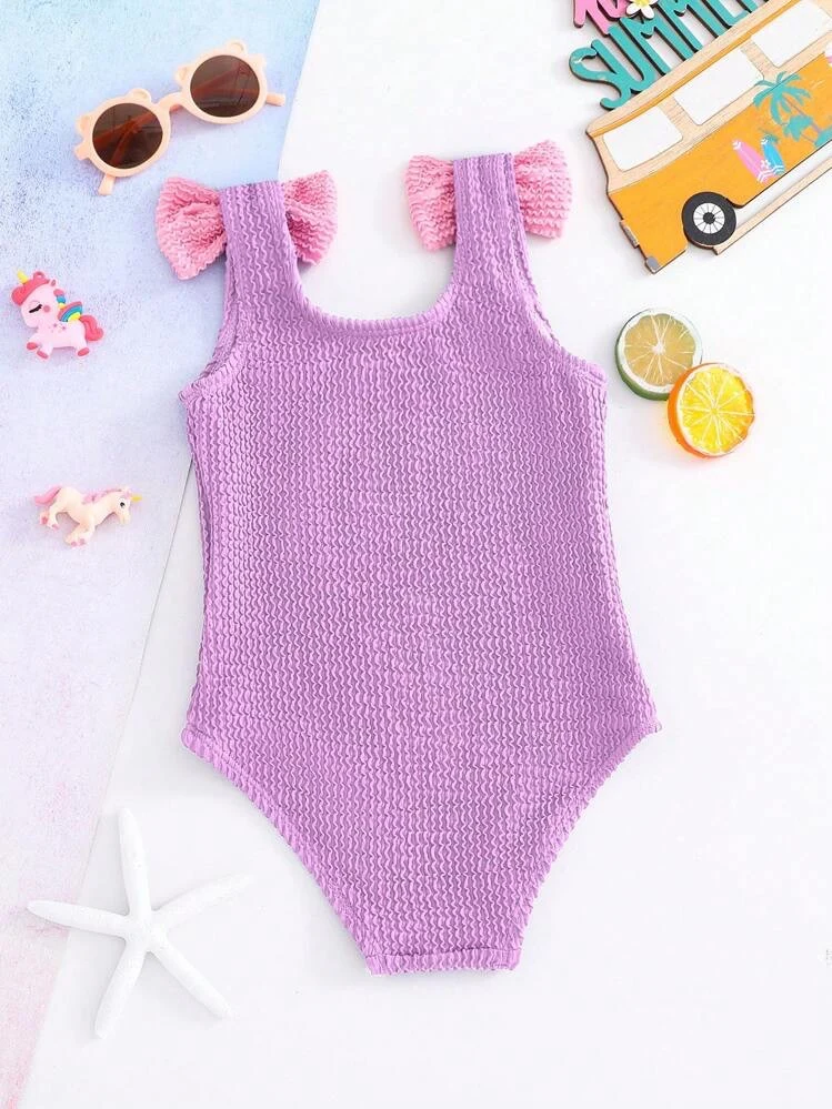 Kids' Bow-Shoulder One-Piece, photograph 2
