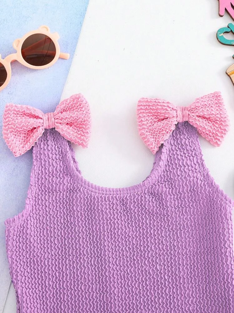 Kids' Bow-Shoulder One-Piece, photograph 3