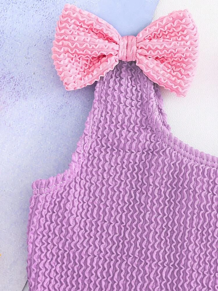 Kids' Bow-Shoulder One-Piece, photograph 4