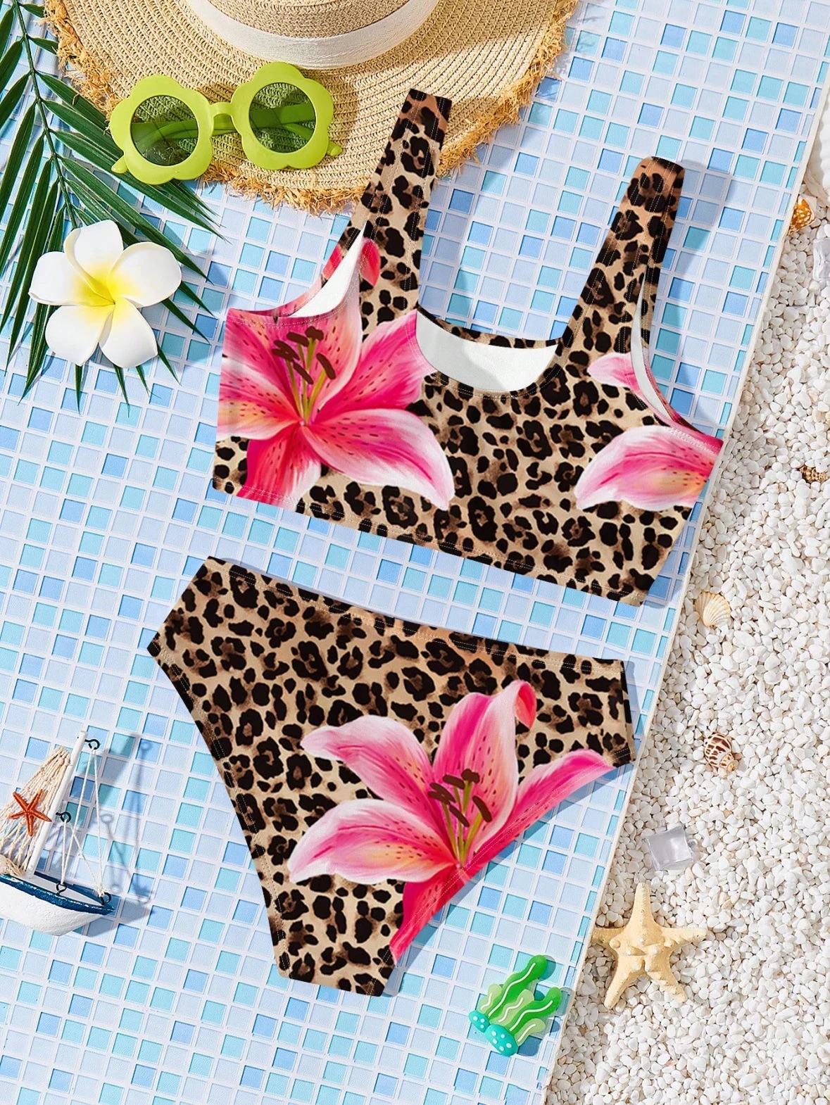 Kids' Floral Leopard Two-Piece, photograph 2