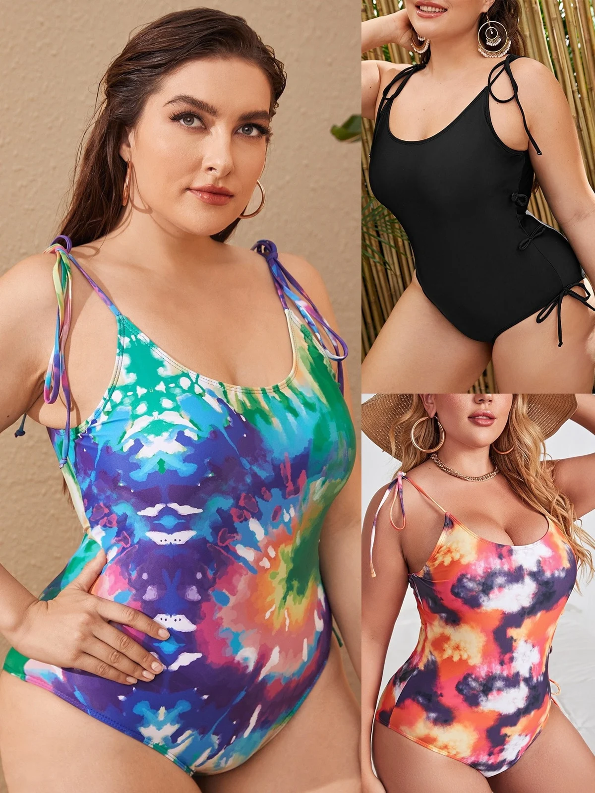 Plus-Size Abstract Tie-Strap Suit, photograph 2