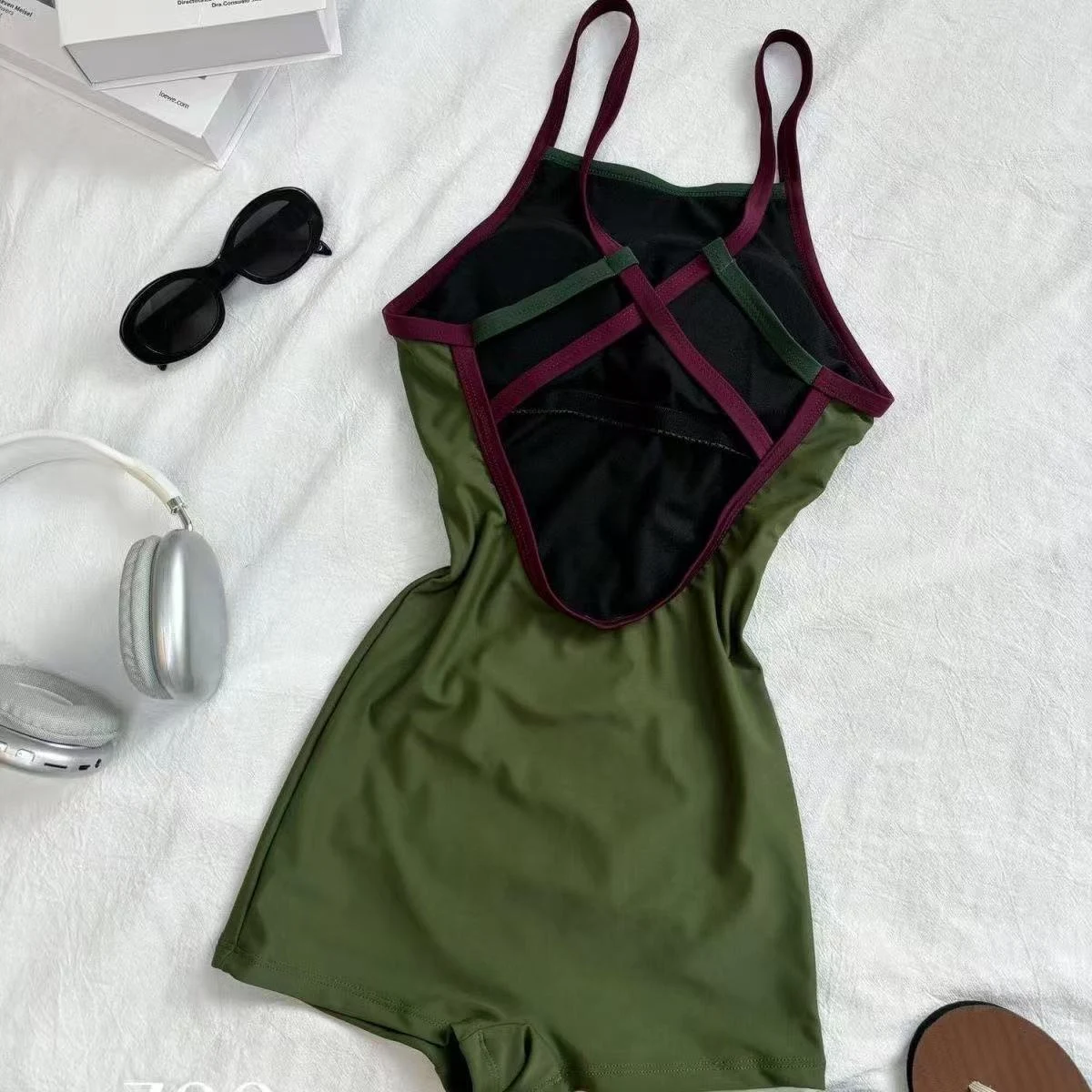 Olive Cross-Back Short-Leg Suit, photograph 2