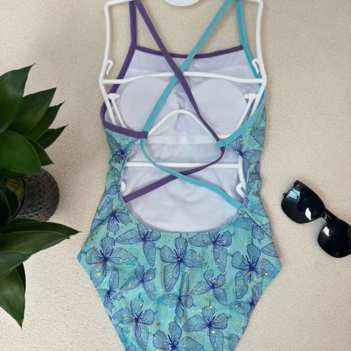 Botanical Cross-Back One-Piece, SH-TR-20, original product photograph