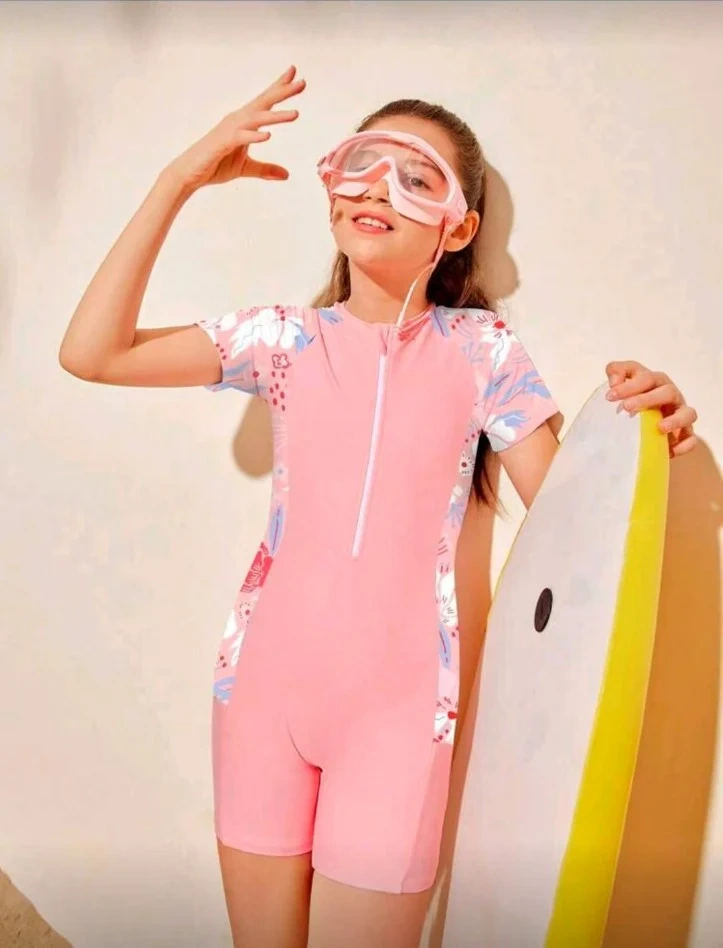 Kids' Zip-Front Short-Sleeve Suit, SH-KD-02, original product photograph