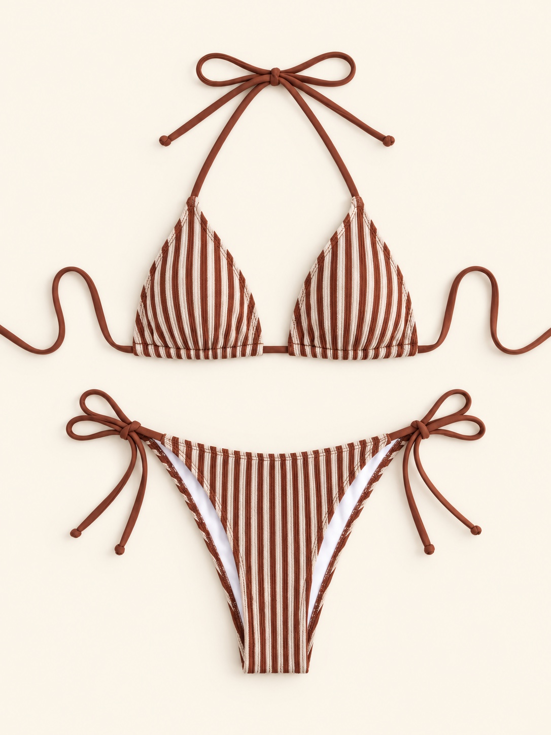 Tie straps and coordinated bikini separates